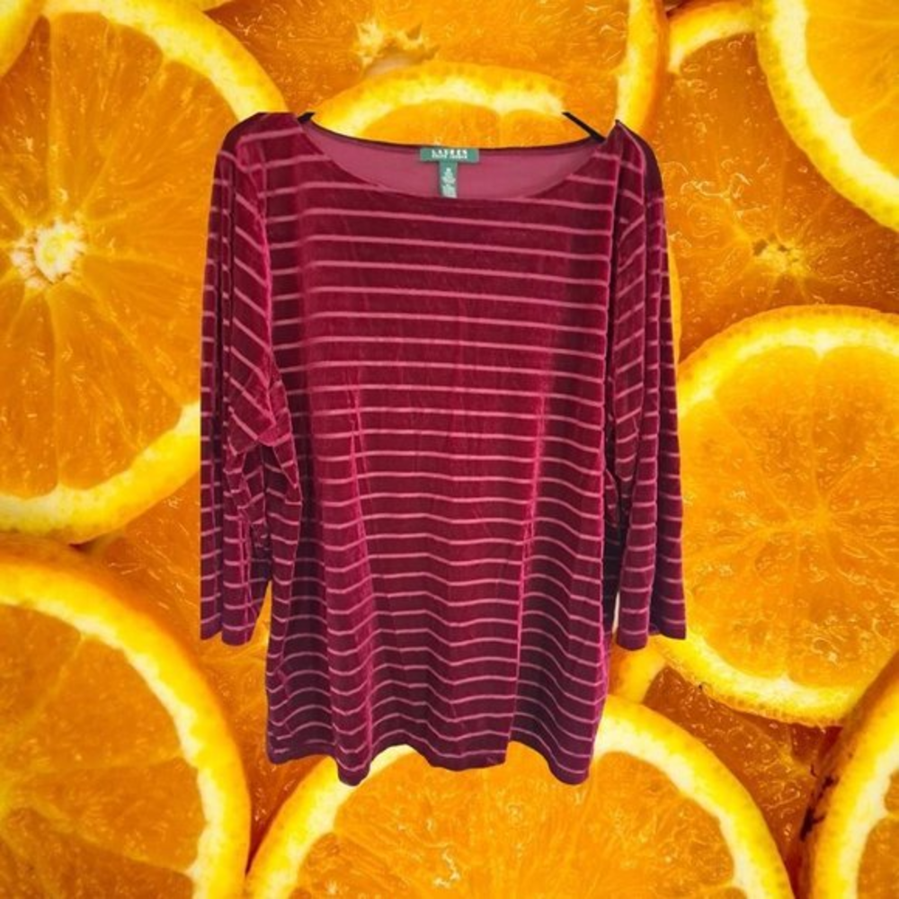 LAUREN by Ralph Lauren Striped Shirt Size 3X‎